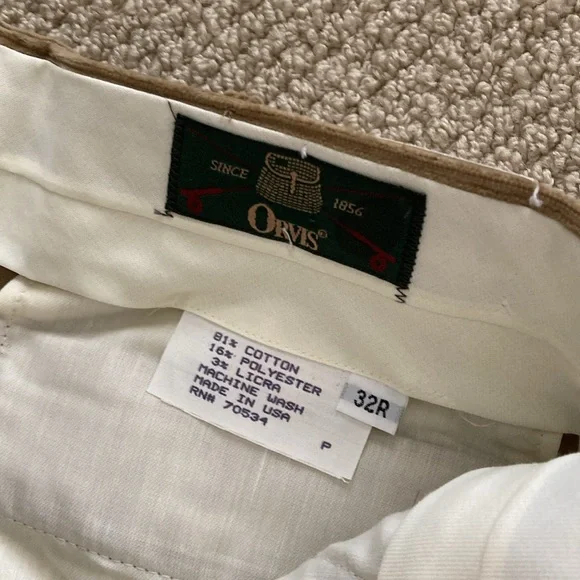 Vintage Orvis Stretch Corduroy Pants 1970s Straight Leg Beige 32 x 32 NWT RARE